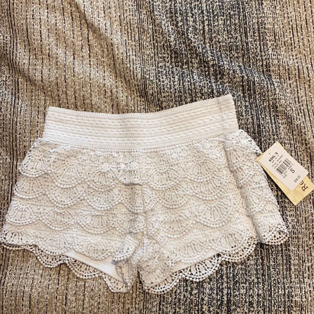 NWT Crochet White Shorts
